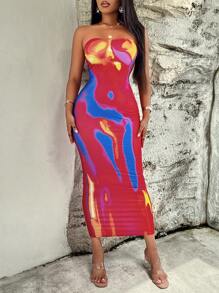 SHEIN Slayr Vestido ajustado tubo mapa de calor corporal - Multicolor - Ver 5