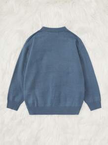 SHEIN Chico preadolescente Jersey con patrón de oso