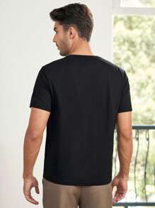 Manfinity Homme Nam Đồ họa Khẩu hiệu Áo thun - màu đen - Xem 2