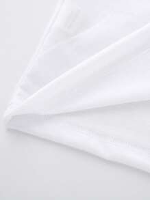 SHEIN Unity 標語圖案落肩T恤和騎行褲 - 彩色 - 查看 4