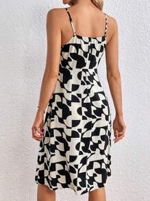 SHEIN Privé In Toàn bộ Ren tương phản Váy Dây - Nhiều màu - Xem 2