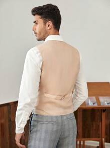 Manfinity NiteLyfe Men Plaid Waistcoat Without Shirt - Multicolor - View 4