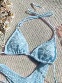 Swim Mod Áo bikini tam giác hở lưng mùa hè - Màu xanh nhạt - Xem 1