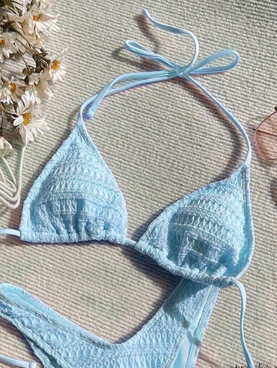 Swim Mod Áo bikini tam giác hở lưng mùa hè - Màu xanh nhạt - Xem 1