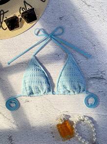 Swim Mod Áo bikini tam giác hở lưng mùa hè - Màu xanh nhạt - Xem 3