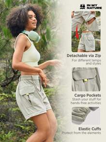 In My Nature 女式拉鍊防水戶外遠足褲，適合城市通勤和徒步旅行