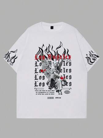 Street Life Guys Slogan & Sculpture Print Tee