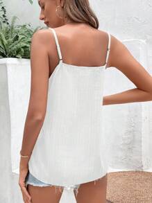 SHEIN VCAY Contrast Geo Tape Cami Top - White - View 2