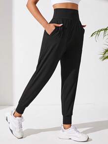 SHEIN Sport Studio Pantalones deportivos unicolor con bolsillo oblicuo