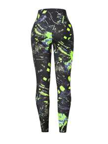 Easithlete 3 件套字母印花背心和运动胸罩和图案紧身裤健身服健身女士套装 - 彩色 - 查看 5