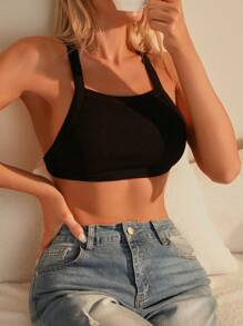 Solid Backless Bralet - Black - View 6