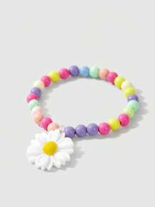 兒童花朵裝飾合成樹脂首飾套裝日常裝飾 - 彩色 - 查看 4