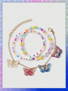 سوار زخرفة فراشة PMMA الزخرفة اليومية اطفال - متعدد الألوان - مشاهدة 1