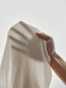 Nút Nửa Viền Ruffle Đầm giản dị - Màu be - Xem 7
