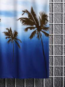 Manfinity RSRT Áo thun & Áo lót Nam Nhiệt đới Ombre Giải trí - Xanh và trắng - Xem 3