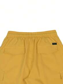 Manfinity Homme Men Flap Pocket Drawstring Waist Oversize Cargo Shorts - Mustard Yellow - View 4