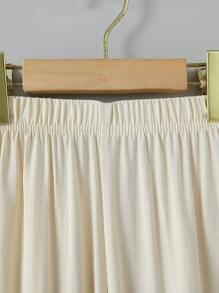 SHEIN 2入組/套 男童寬鬆長袖襯衫和休閒褲套裝 - 卡其色 - 查看 5