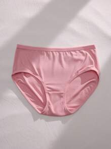 Women's Casual Knitted Multicolor Plain Briefs Set With Slight Stretch - Multicolor - View 3