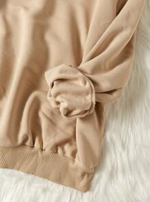 SHEIN LUNE 女用寬鬆動物印花運動衫 - 杏色 - 查看 5