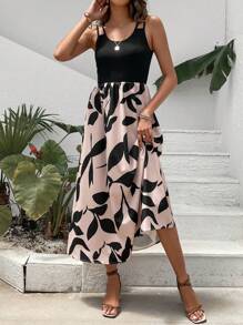 SHEIN Frenchy 植物圖案連衣裙 - 彩色 - 查看 4