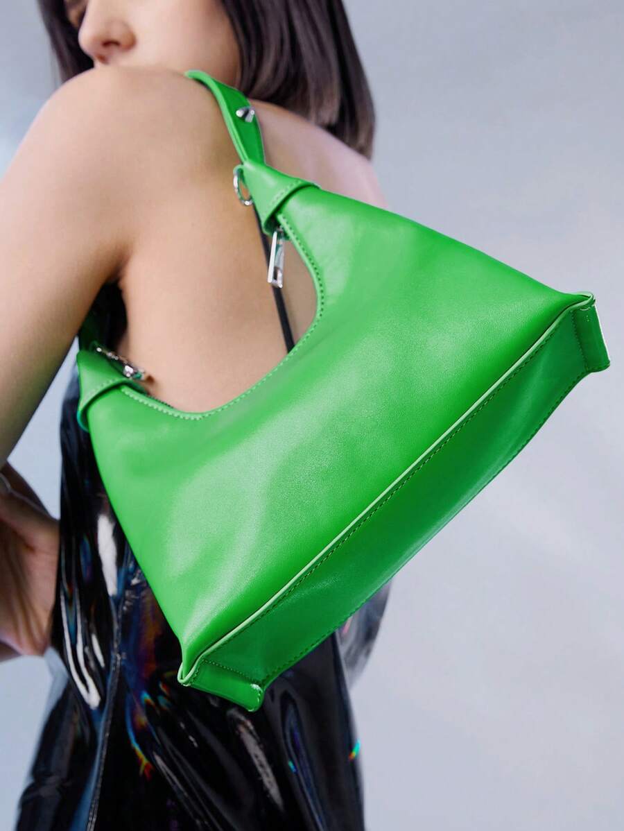 SHEIN ICON 小流浪包綠色時尚單肩包