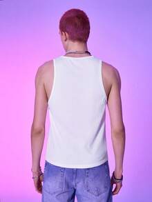 Manfinity Fever City Men Solid Tank Top - White - View 2