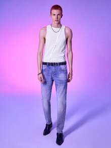 Manfinity Fever City Men Solid Tank Top - White - View 3