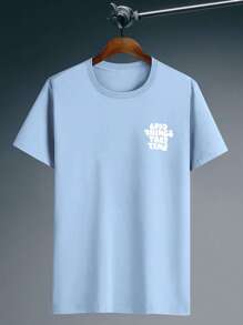 Manfinity Hypemode Men Slogan Graphic Tee - Blue - View 2