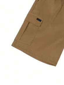 Manfinity Homme Loose Fit Men's Cargo Shorts With Flap Pockets And Drawstring Waist - Bronze - View 6