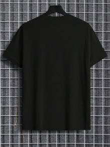 Men Letter Graphic Tee - Black - View 2