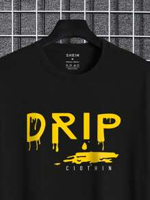 Men Letter Graphic Tee - Black - View 4