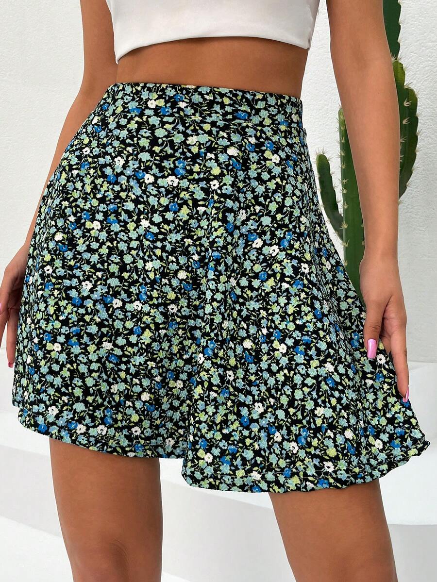 SHEIN PETITE In hoa Ditsy Cao eo Váy - Nhiều màu - Xem 1