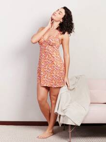 SHE(IN) BRASIL 碎花吊帶睡裙 - 彩色 - 查看 1