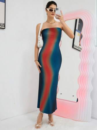 SHEIN Privé Ombre Elegant Klänning