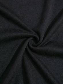 INAWLY Daisy And Slogan Graphic Tee - Black - View 4