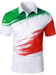 Manfinity Homme 男士筆刷圖案POLO衫 - 彩色 - 查看 6