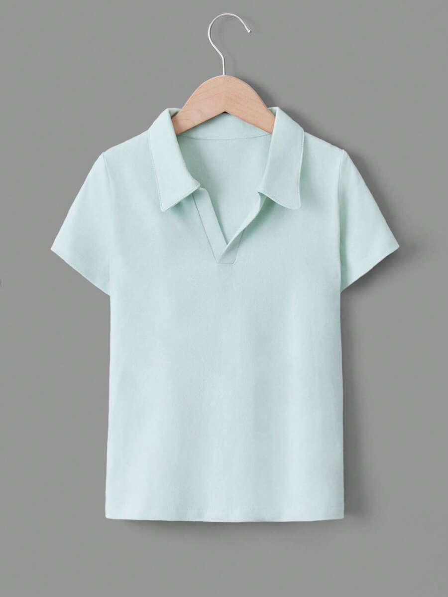 RueChic Toddler Boys Solid Polo Shirt - Mint Green - View 1