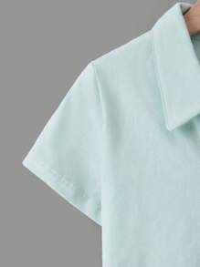 RueChic Toddler Boys Solid Polo Shirt - Mint Green - View 4