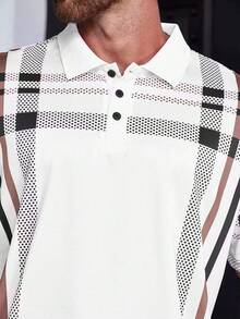 Manfinity Homme Men Plus Plaid Print Polo Shirt - White - View 4