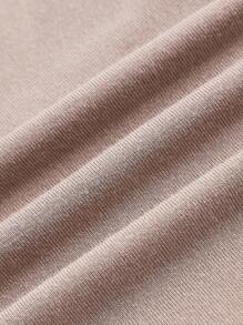 SHEIN EZwear Solid Ruched Tube Dress Strapless Dress - Apricot - View 3