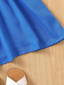 SHEIN Young Girl Ruffle Trim Button Front Dress