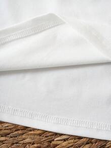 INAWLY Plus Letter Graphic Tee - White - View 5