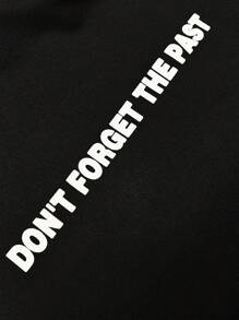 Manfinity Homme Men Plus Slogan Graphic Tee & Drawstring Waist Shorts Set - Black - View 6