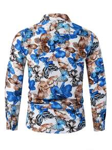 NITAGUT 男士蝴蝶圖案前排扣襯衫 - 彩色 - 查看 2