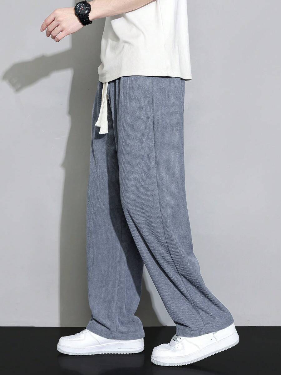 Quần Nam Dây kéo màu trơn Giải trí - Màu xanh bụi bặm - Xem 1