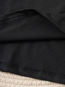 INAWLY Plus Heart Embroidery Tee, Women Top, Summer - Black - View 4