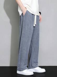 Quần Nam Dây kéo màu trơn Giải trí - Màu xanh bụi bặm - Xem 5