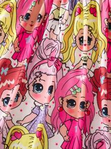 Vestido niña joven con estampado de dibujos animados - Multicolor - Ver 3