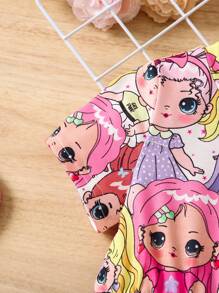 Vestido niña joven con estampado de dibujos animados - Multicolor - Ver 4