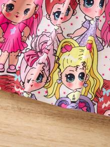 Vestido niña joven con estampado de dibujos animados - Multicolor - Ver 5